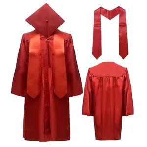 Gaun kelulusan siswa 2024 gaun sarjana pita topi sarjana grosir ungu dapat disesuaikan dalam berbagai warna