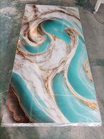 Panneau mural SPC UV en marbre veiné or de luxe, haute brillance, résistant aux taches, pour hôtel, maison, mur de fond