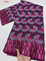 Tissu en Dentelle Suisse 3816 Lourdement Perlé Brodé Lafaya Tissus Africains 100% Coton Dentelle Suisse Voile Style Populaire de Dubaï