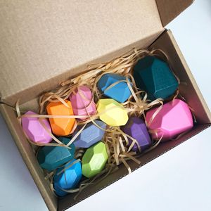 كتل بناء خشبية متوازنة مونتيسوري ، ألعاب تراص للأطفال ، مجموعة أحجار قوس قزح هدية للأطفال - Product Image 1