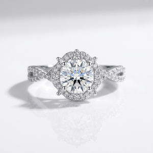 Luxury Fine Silver Platinum Plated Classic Wedding <b>Ring</b> GRA 1 Ct Carat Hollow 6 Claws Brilliant Cut Moissanite Third Party - Product Image 6