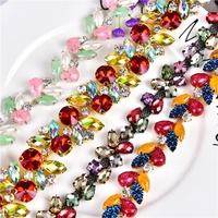 Strass fleur chaîne bricolage vêtements faits à la main accessoires résine verre couleur diamant ongles perles dentelle couture chaussures chapeau col décor