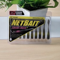 Boîte en plastique souple personnalisée pour leurres de pêche avec autocollant, boîte d'emballage pour leurres en plastique à clapet avec trou de suspension