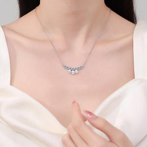 Collana in Argento Puro S925 con Perle Naturali e Moissanite VVS, Gioiello Moderno Personalizzato per Regali Aziendali - Product Image 2