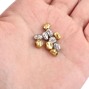 JIAYE - Cuentas espaciadoras de metal texturizado de acero inoxidable chapadas en oro personalizadas, accesorios para la fabricación de joyas y collares DIY - Product Image 2