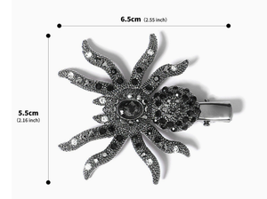 Pinza para el pelo de Halloween, de aleación negra con diamantes de imitación, tipo pico de pato. - Product Image 2