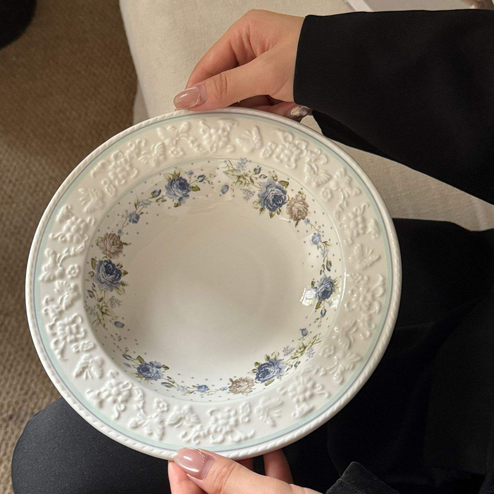 Holiday Blue Rose Manor Soup Plate 20.5*4