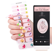 Autocollants personnalisés anti-français pour ongles en gel semi-durci de couleur arc-en-ciel dans un emballage de boîte en papier