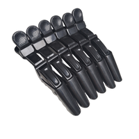 Pinces à cheveux professionnelles personnalisées avec logo, effet mat crocodile, anti-frisottis, pour salon de coiffure, en carbone noir mat, type alligator
