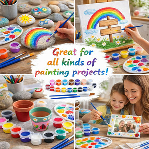 Set di Pittura per Bambini Non Tossico, Mini Vasetti di Vernice Acrilica, Colori Personalizzabili, Set de Pintura Para Niños - Product Image 5