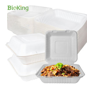 BioKing Stoviglie Monouso in Canna da Zucchero, Contenitori per Fast Food Biodegradabili e Compostabili, Imballaggi per Cibo da Asporto - Product Image 5