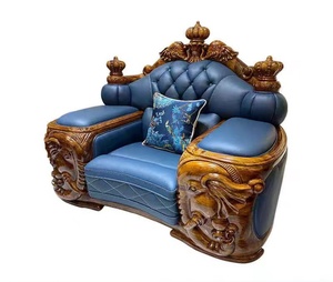 Genuine Leather Sectional <b>Sofa</b> European Style Antique Chesterfield High-End <b>Living</b> <b>Room</b> <b>Sofas</b> - Product Image 6