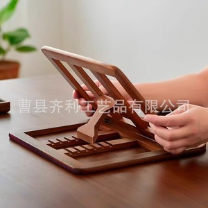 Wooden Laptop <b>Stand</b> Solid Wood Foldable Height Adjustable Cooling Rack <b>For</b> <b>Tablet</b> And Laptop Desktop Support - Product Image 3