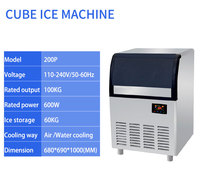 Usine de fabrication de glace en cubes de 100 kg, machine à glace fabriquée en Chine par une usine de fabrication de glace, 110v 220v 240v