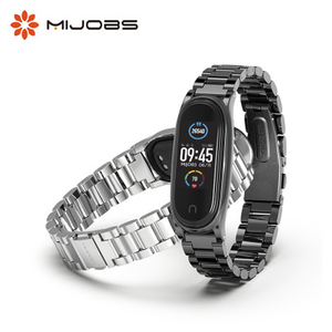 Correa de Metal de Acero Inoxidable Mijobs con Caja para <span class=keywords><strong>Xiaomi</strong></span> Band <span class=keywords><strong>7</strong></span> 6 5 4 para Hombre - Product Image 1