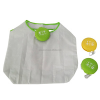 Sac à provisions pliable de couleur unie en tissu de polyester avec pochette en silicone sac de magasin