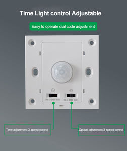 Выключатель движения PIR TUODI 220В, роскошный дизайн, настенная розетка, дальность действия 10м, 3 режима управления освещением для ванной, прихожей, навеса - Product Image 6