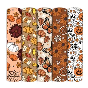 Autunno autunno foglia d'acero PumpkinPrinted 100% tessuto di puro cotone 50x145cm per tessuto cucito Quilting tessuto cucito materiale fai da te