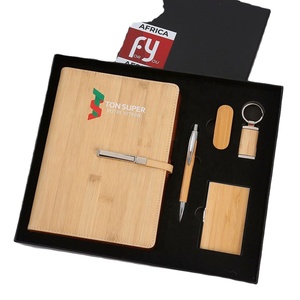 Custom Bamboo Gift <b>Set</b>: Logo USB Drive, <b>Notebook</b> & Keychain - Eco-Friendly Corporate Gifts - Product Image 3