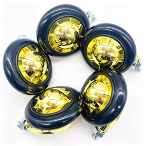 Wheel Casters for Furniture, 3 Inch Heavy Duty Swivel Locking Casters Set of 4, Dual Brake Quiet Rubber Wheels for <b>Table</b>, Shelf - Product Image 3