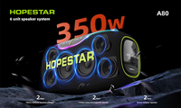 HOPESTAR A80 350W Haut-parleur portable haute puissance pour fêtes en extérieur, Boombox, batterie 30000mAh, étanche IPX6, RGB, TWS