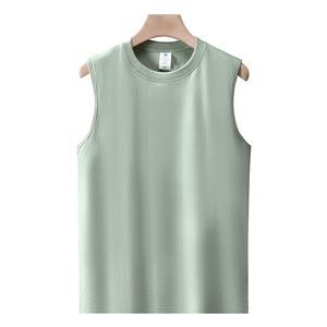 Débardeur en coton blanc uni en gros, sans manches, 220g, veste de sport pour la salle de sport, à porter à l'intérieur et à l'extérieur, unisexe, respirant - Product Image 4