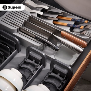 Cesta extraíble para gabinete <span class=keywords><strong>de</strong></span> cocina Supnei con cierre suave y estante para <span class=keywords><strong>platos</strong></span> - Product Image 2