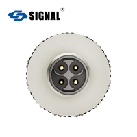 Connecteur aérospatial M12 à codage F, assemblage à visser, mâle/femelle, étanchéité IP68, 16A 63V, 4 broches, cuivre plaqué or, PA66+GF