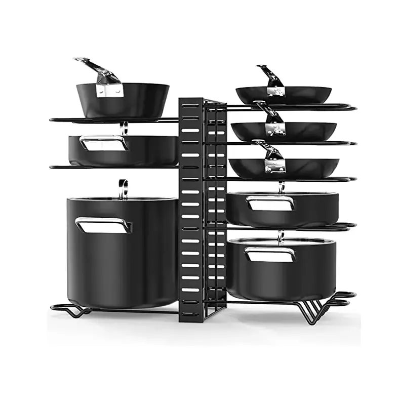 8 Ebenen abnehmbare Haushalts küche Top flappen Lager regal Küchen topf Organizer