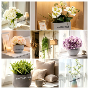 Plante artificielle en pot de fleurs de Cornus Florida rose, durable et écologique, avec pot en céramique pour la décoration intérieure de la maison ou du bureau - Product Image 2
