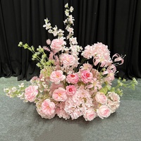 Centre de table en fleurs artificielles en soie pour décoration de mariage, arrangement floral réaliste de roses et d'hortensias