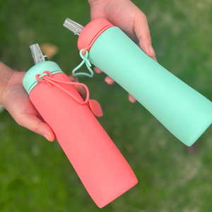 OUYADA 맞춤 로고 친환경 휴대용 접이식 어린이 헬스 스포츠 스퀴즈 여행용 접이식 실리콘 물병 - Product Image 4