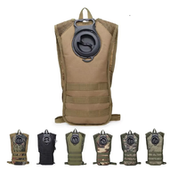 Sac à dos de vélo décontracté camouflage pour sports de plein air, avec fermeture éclair, sac d'hydratation, doublure TPU imperméable, sac physiologique