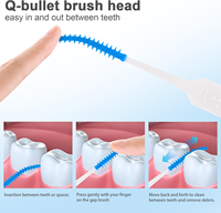 Brosse interdentaire souple en caoutchouc Brosse dentaire personnalisée Te Pe Water Wash Brosse interdentaire dentaire