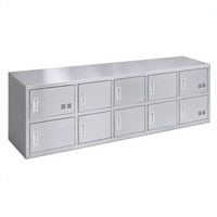 Armoire de rangement compacte en stratifié assemblée en acier inoxydable 304 avec serrure à clé pour le rangement des chaussures du personnel hospitalier, montage au sol
