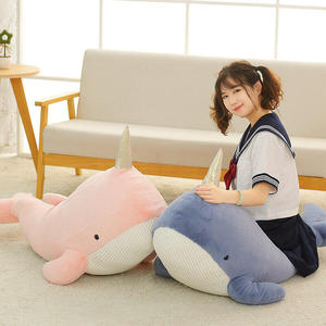 Peluche Premium Morbido e Carino Serie Oceano, Cuscino Peluche <span class=keywords><strong>Balena</strong></span> <span class=keywords><strong>Rosa</strong></span> e Narvalo Blu - Product Image 5