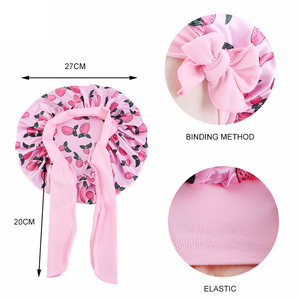 <span class=keywords><strong>Bonnet</strong></span> en satin personnalisé avec liens, mignon, pour enfants, idéal pour dormir, le ski ou le cyclisme, protège-cheveux - Product Image 5