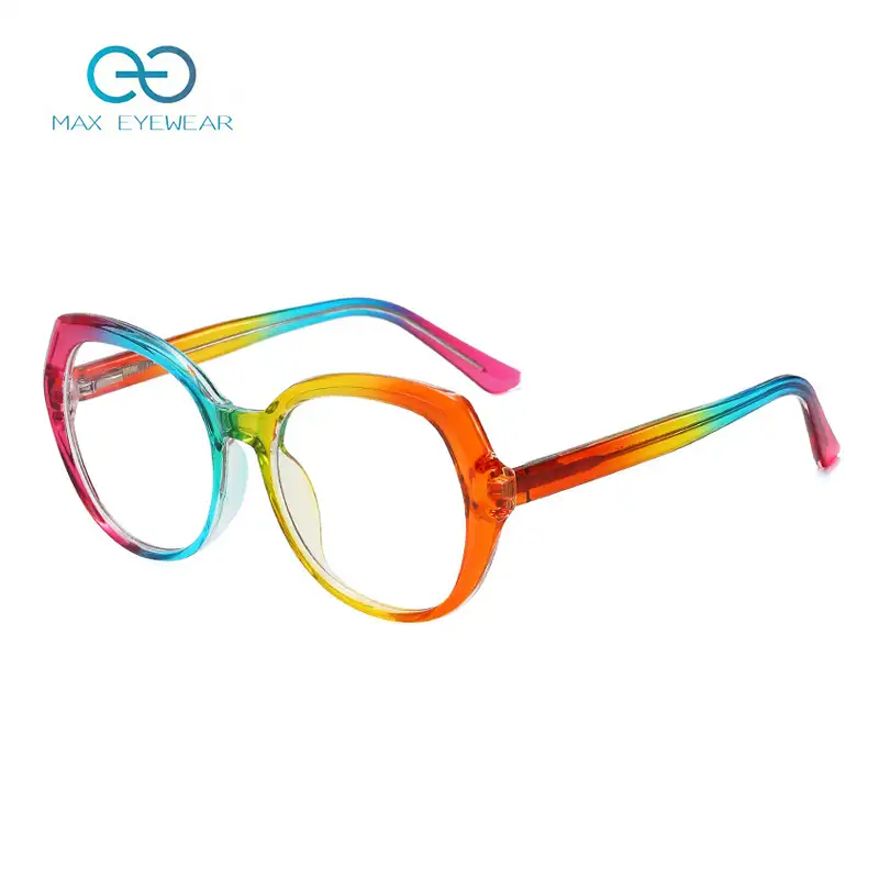 F95930 Women rainbow colorful blue light locking eyewear TR90 CP material eyeglasses frame anti blue light glasses