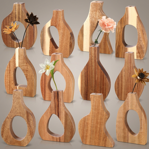 Jarrones de Madera de Mango, Macetas - Diseño Moderno de Mediados de Siglo, Jarrón de Mesa Hecho a Mano Ecológico de 30x10x10 cm |   Fabricación Personalizada al por Mayor (OEM) | - Product Image 2