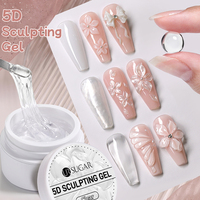 UR SUGAR 15ml Gel 3D Non Collant pour Sculpture d'Ongles, Gel de Moulage 5D pour Nail Art, Gel de Sculpture en Relief Blanc OEM pour Ongles