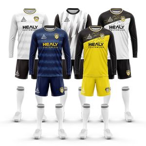 Kits de fútbol de manga larga con sublimación personalizada, camisetas de fútbol de secado rápido transpirables, estilo de conjunto - Product Image 1