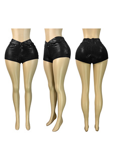 Shorts da Donna con <span class=keywords><strong>Paillettes</strong></span>, in Pelle PU con Motivo a Serpente, Aderenti a Vita Bassa, Casual, Hot Pants per Donne - Product Image 5
