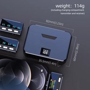 SX66 <b>Wireless</b> Lavalier Microphone (2TX+1RX) Compatible with IPhone, Android, <b>PC</b>, 100m LOS Range Noise Cancelling, 30H Duration - Product Image 6