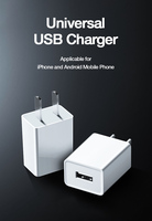 Adaptateur de charge rapide Hotriple B1 12W, chargeur de voyage USB 5V 2.4A pour téléphones portables, écouteurs, type-C, prise murale US