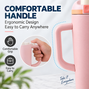 Gobelet isotherme en acier inoxydable de 1200 ml avec poignée, grande capacité, tasse de voyage sous vide, bouteille d'eau portable pour le sport, tasse de voiture - Product Image 3