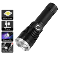 Lampe torche rechargeable multifonctionnelle super brillante 100000 lumens LED en aluminium
