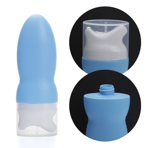 Envase de Plástico Personalizado al por Mayor, Tubo Único Azul para Crema de Belleza, Envase Vacío para Loción con Cabezal de Silicona para Masaje con Bola Rodante - Product Image 4