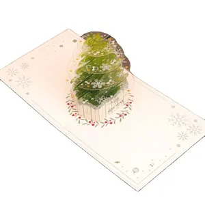 Spot großhandel blanko display 3D pop-up weihnachten dankeschön-karte mit umschlag