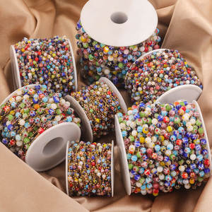 <span class=keywords><strong>Chandail</strong></span> en cristal de pierre de cristal de chaîne de perles colorées plaqué or 18K pour l'accessoire de fabrication de bijoux à bricoler soi-même - Product Image 1