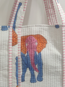 Handmade <b>Quilted</b> Tote Bag Animal Print Cotton Shopping Bag Reusable Large Shoulder Carryall Eco Friendly Fabric <b>Handbag</b> - Product Image 5